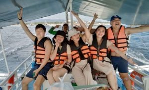 Guests availing our boat rental for island hopping