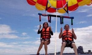 Couple Doing Parasailing in Mactan Cebu